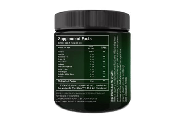 Hoovera Moringa Powder – 100% Organic & Natural Superfood (100gm)